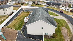Aerial view of residential area
