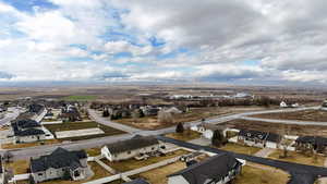 Aerial perspective of suburban area