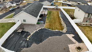Aerial view of residential area