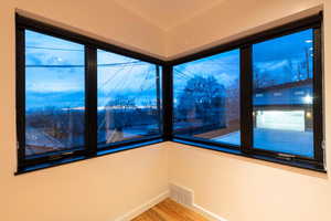 city view from kitchen dining area