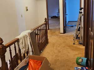 Corridor with carpet and ornamental molding