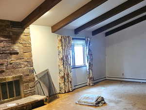 Huge Primary Bedroom, Vaulted wood beam Ceilings, fireplace
