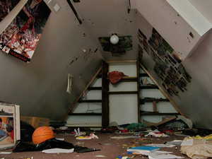 Attic Room-Recreation room featuring carpet flooring