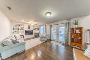 Living area featuring french doors
