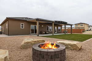 Wood Burning Fire Pit and Large Patio