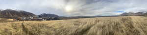 Mountain view with rural landscape