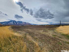 View of mountain background with rural landscape