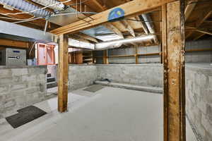 View of unfinished basement
