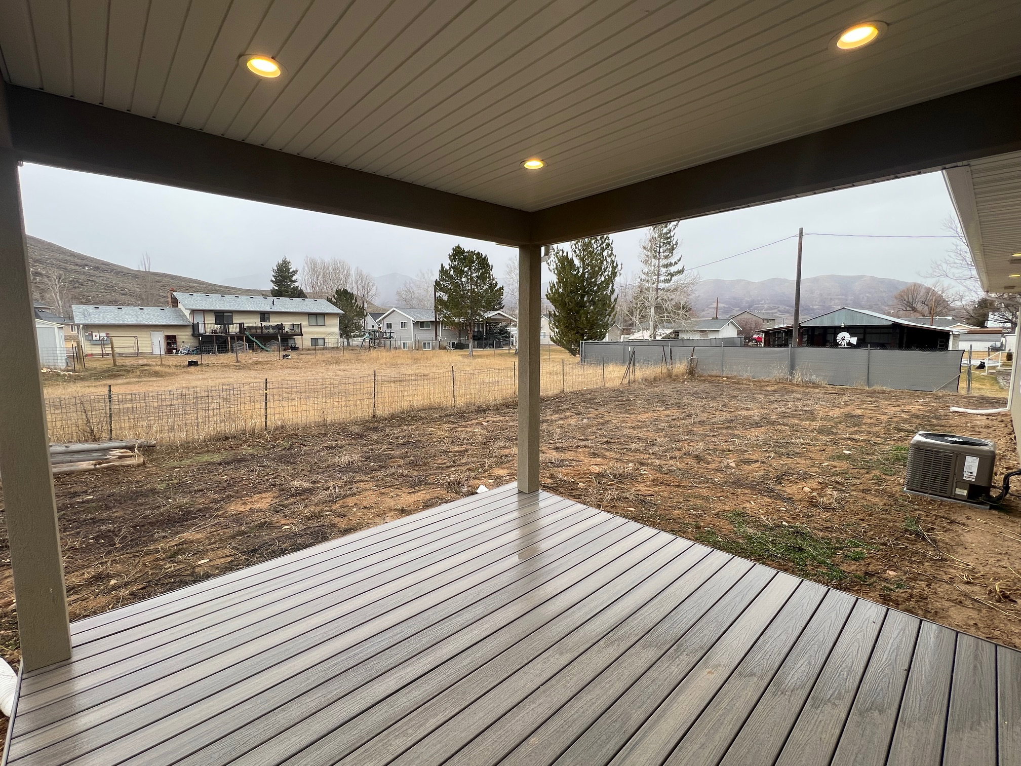 Trex deck with mountain views