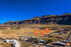 Aerial view of a mountainous background