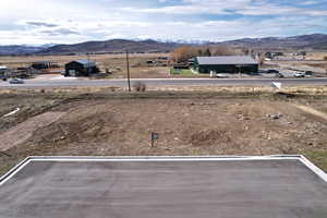 View of yard with a mountain view