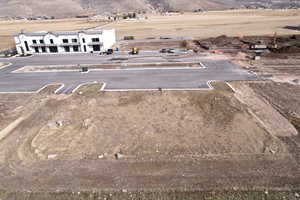 Aerial view of a mountainous background
