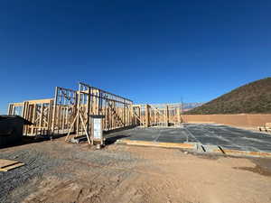 Exterior space with a mountain view