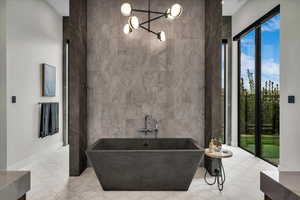 Bathroom with a freestanding tub