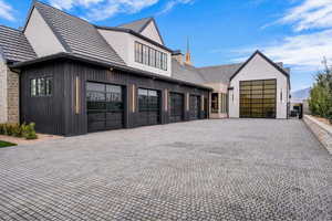 Garage featuring driveway