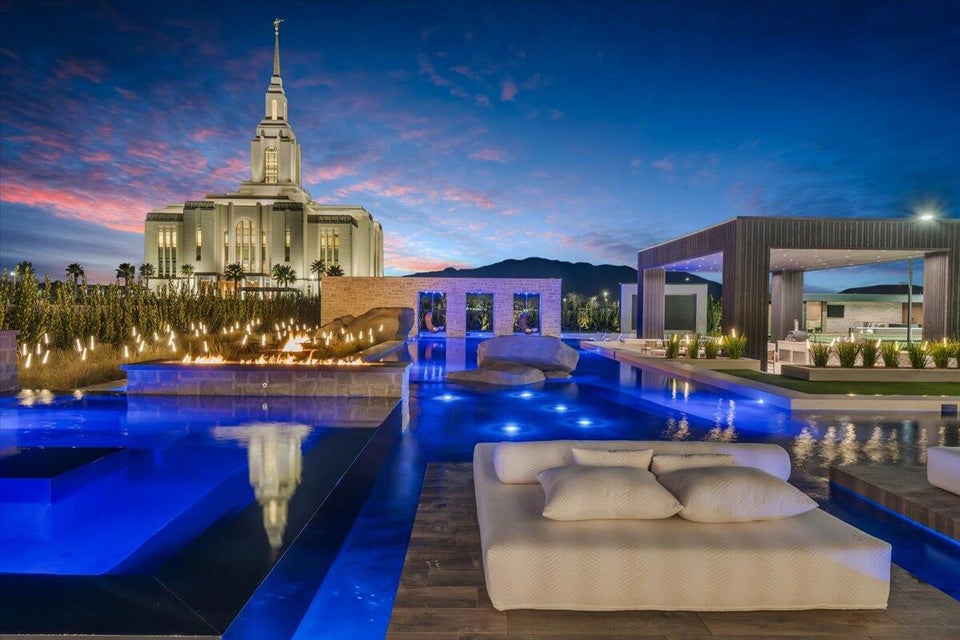 Outdoor pool featuring a patio area