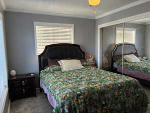 Bedroom 2 with  a mirrored closet