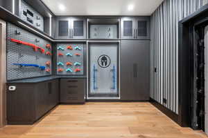 Mudroom featuring light wood-style flooring