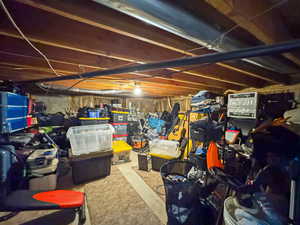 View of unfinished basement