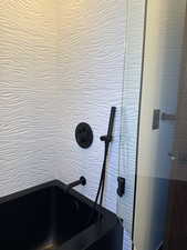 Bathroom view of a shower