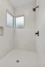 Bathroom with a tile shower