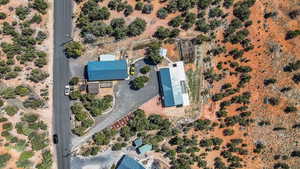 Bird's eye view of a desert landscape