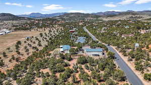 Bird's eye view of a mountain backdrop