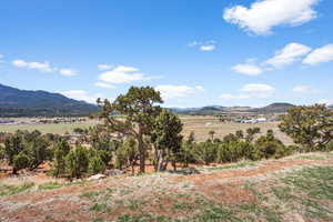 Mountain view with rural landscape
