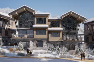 View of snow covered building