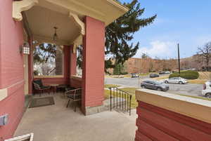 View of covered porch