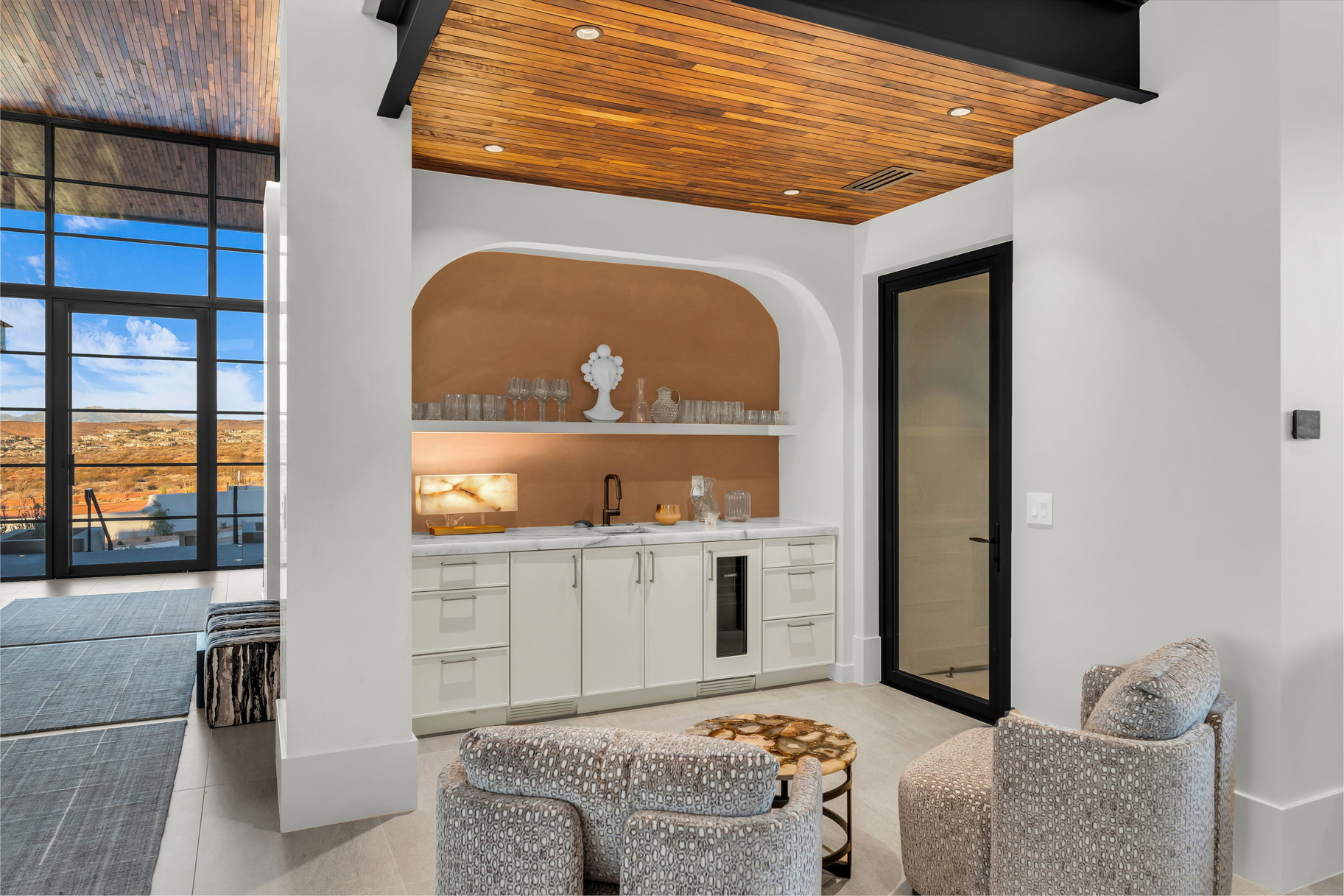 View of patio / terrace featuring exterior kitchen and a sink