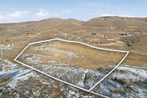 View of property location featuring rural landscape and property boundaries highlighted