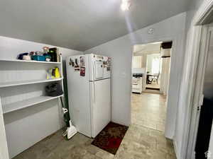 Kitchen with white appliances