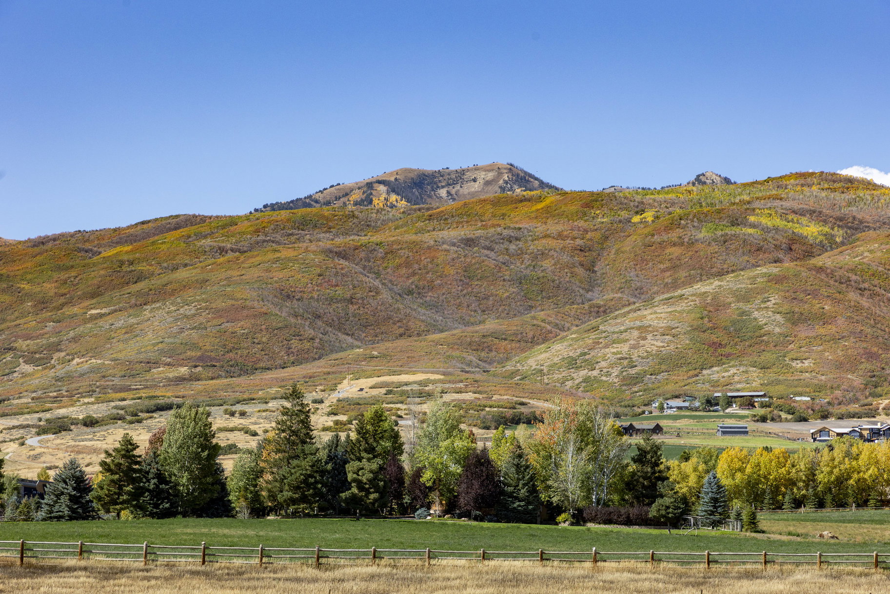 Mountain view with rural landscape