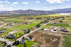 View of rural area with mountains and abundant farmland