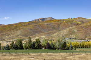 View of mountain background with rural landscape