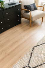 Living area featuring light wood-style flooring