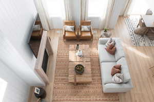 Living room featuring wood finished floors