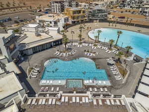 Bird's eye view of a pool
