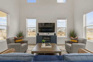 Living room featuring wood finished floors