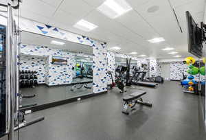 Gym with a drop ceiling