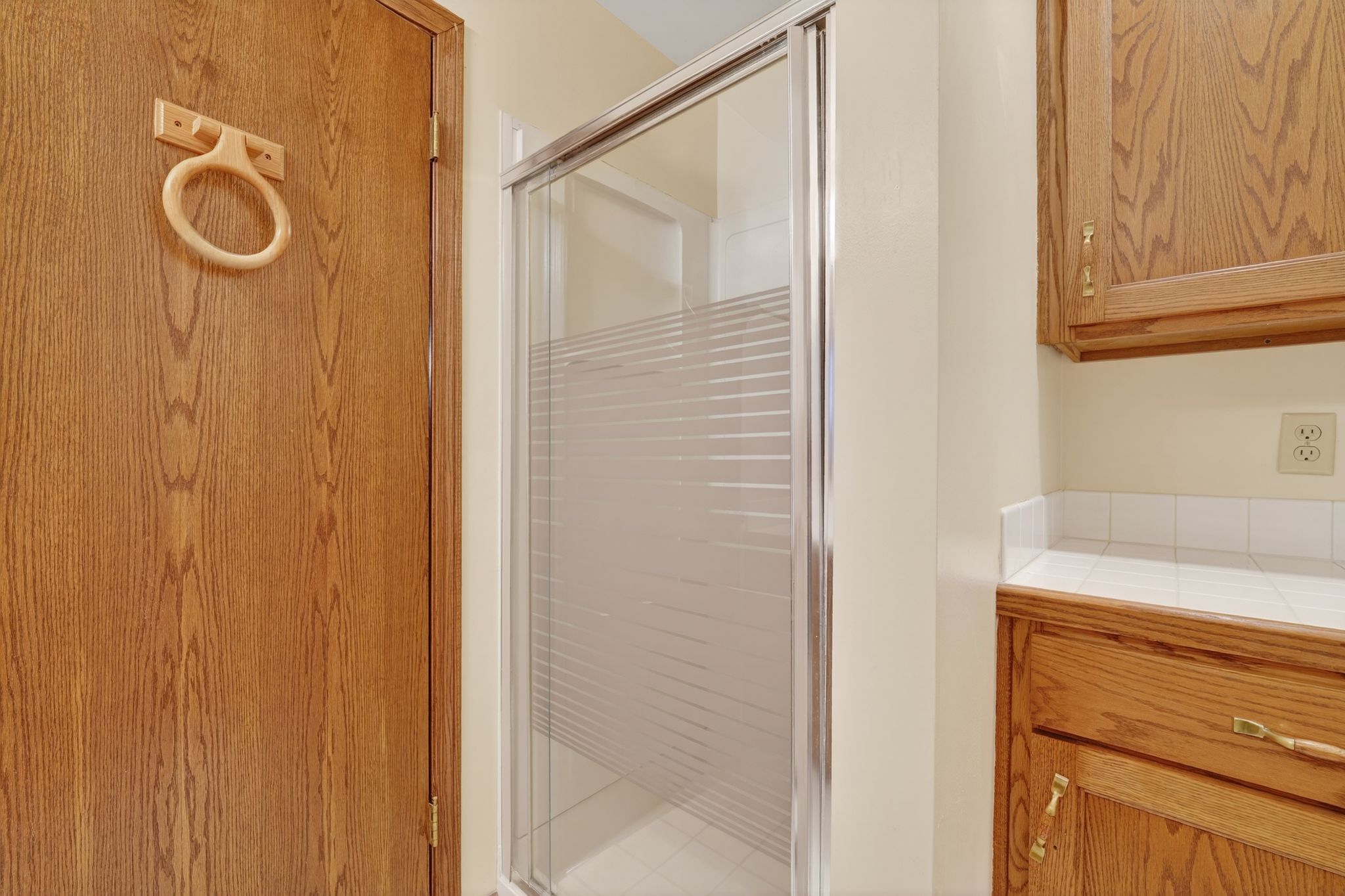 Bathroom featuring a stall shower