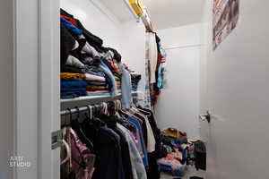 View of walk in closet