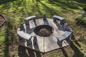 Exterior view of a fire pit