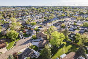Aerial perspective of suburban area