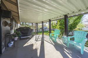 View of patio with grilling area