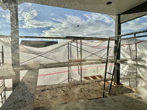 View of patio featuring an outdoor structure and exterior structure