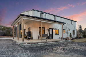 porch of barndominium