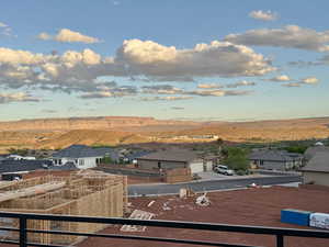 View of mountain background with nearby suburban area