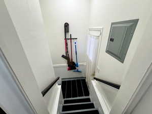Staircase with electric panel